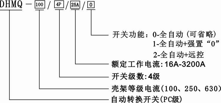 雙電源型號(hào)說明